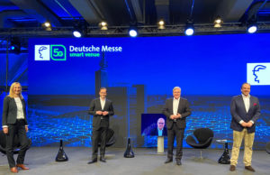 Deutsche Messe und Deutsche Telekom treiben 5G-Ausbau in Hannover voran Pressekonferenz in Hannover (Foto: Deutsche Messe)