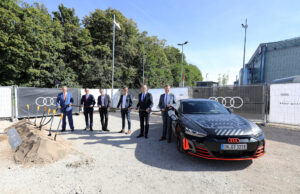 charging hub: Audi startet Pilotprojekt am Messezentrum Nürnberg Spatenstich zum Audi charging hub (Foto: Ralf Rödel/RR-Fotoreporter)