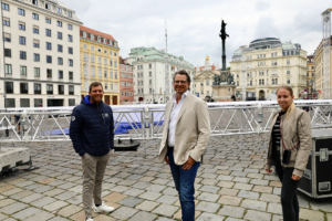 Andreas Martin (PMC), Ronny Rockenbauer (Pubbles Film) und Lara Fruhstorfer (PMC)