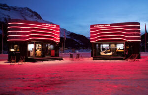 Mobile Event Unit beim St. Moritz Gourmet Festival (Fotos: Porsche Schweiz AG)