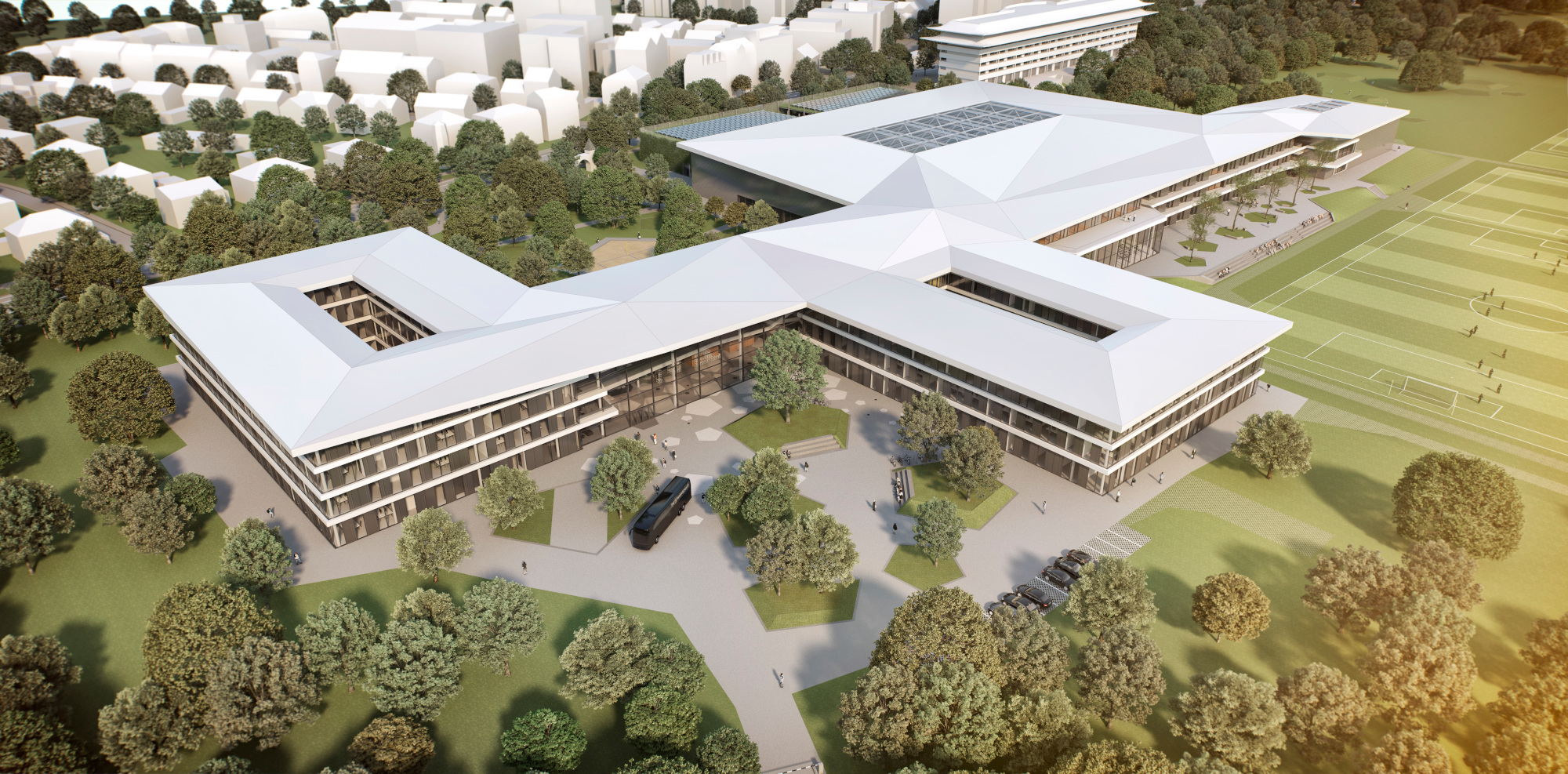 Neuer DFB-Campus (Visualisierung: kadawittfeldarchitektur)