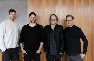 Mathias Ullrich (Liganova), Patrik de Jong (Artificial Rome), Dirk Hoffmann (Artificial Rome), Timo Schönauer (Liganova) (von links, Foto: Liganova)