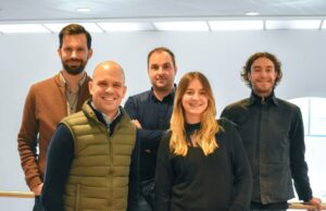hinten: Christian Ortlepp, Daniel Morent, Sokrates Michalis; vorne: Nicolas Pittet und Alina Benkenstein (Foto: MCH Group)