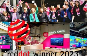 Red Dot Design Award für Telekom Flagship Store in Hamburg Foto-Collage von der Shop Eröffnung (Foto: Deutsche Telekom)