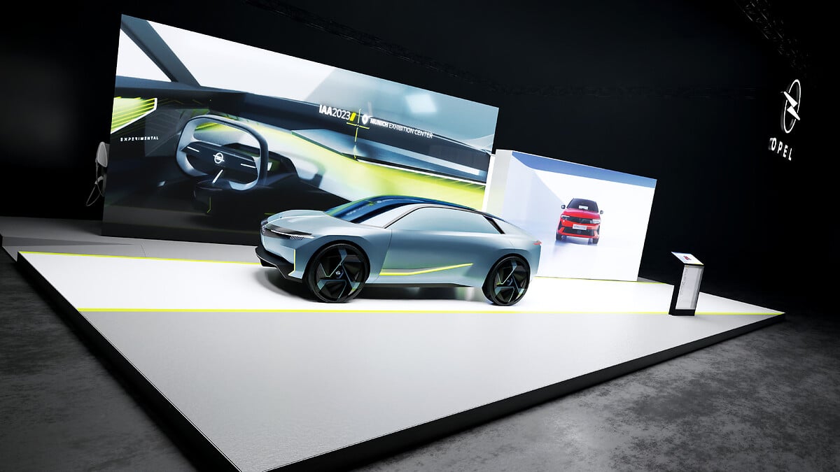 Das Opel-Standkonzept auf der IAA Mobility 2023 (Fotos: Opel Automobile GmbH)