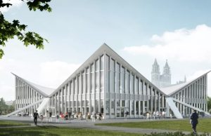 Geplantes Design der Hyparschale Magdeburg (Renderings: MVGM)