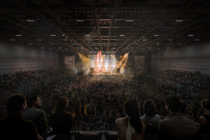 Geplante Neue Festhalle in Bern (Visualisierungen: Messepark Bern AG)