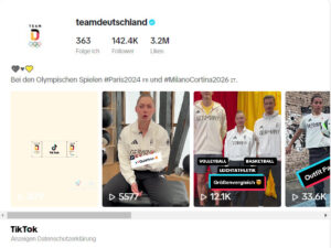 TikTok Account von Team Deutschland