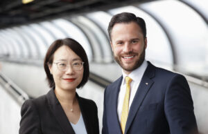 Evian Gu mit Marius Berlemann (Foto: Messe Düsseldorf/ctillmann)