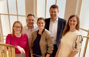 Claudia Thaler (consense communication), Jörg Forthmann (Faktenkontor), Jelena Mirkovic (komm.passion), Matthias Wesselmann (Ketchum) und Kirsten Leinert (MSL) (von links, Foto: GPRA)