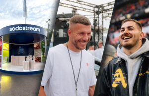 SodaStream beim UEFA Champions Festival, Lukas Podolski und Julyan Pohl (Foto: SodaStream)