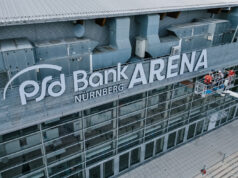 Neues Logo an der PSD Bank Nürnberg Arena (Foto: PSD Bank Nürnberg)