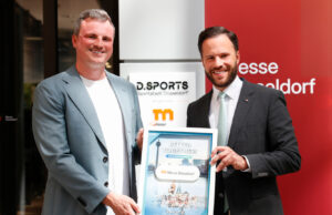 Messe Düsseldorf verlängert Partnerschaft mit D.Sports Bastian Becker und Marius Berlemann (von links, Foto: Messe Düsseldorf)