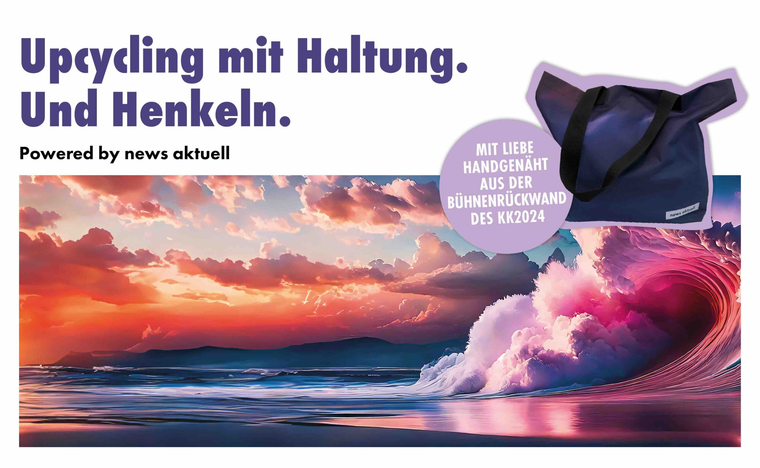 Wenn die Bühne zum Taschen-Unikat wird: news aktuell startet Upcycling-Aktion beim Kommunikationskongress 2025
