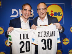Lidl und der DHB verlängern Partnerschaft bis 2030 Friedrich Fuchs und Mark Schober (von links, Foto: Morris Mac Matzen)