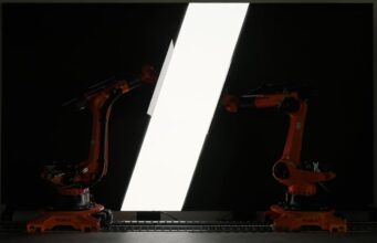 Kunstinstallation im Kuka-Showoom mit Samsung und Media tek Kuka, Samsung und Media tek kreieren Hightech-Kunstinstallation (Fotos: Kuka)