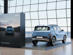 Kia, Innocean Berlin und Blackspace setzten den EV2 in Szene Der EV2 im neuen Terminal 3 im Frankfurter Flughafen (Foto: Kia)