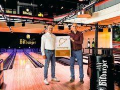 Bitburger und Nürburgring verlängern Partnerschaft bis 2030 Michael Stumpf mit Christian Stephani (von links, Foto: Nürburgring)