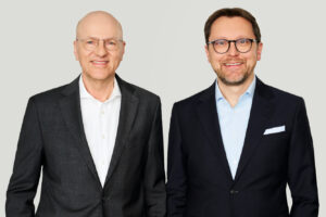 Die CEOs Dr. Reinhard Pfeiffer und Stefan Rummel (von links, Foto: Messe München)