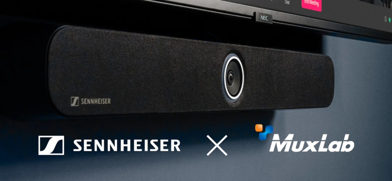 Moderne Konferenzräume mit Sennheiser und MuxLab (Grafik: Sennheiser) Moderne Konferenzräume mit Sennheiser und MuxLab (Grafik: Sennheiser)