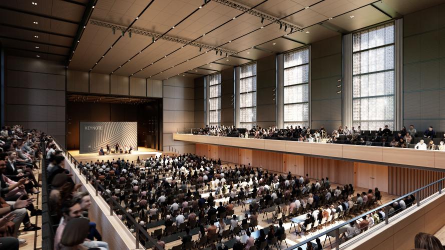 So könnte der Große Saal der Stadthalle Magdeburg aussehen (Rendering: gmp Architekten) So könnte der Große Saal der Stadthalle Magdeburg aussehen (Rendering: gmp Architekten)