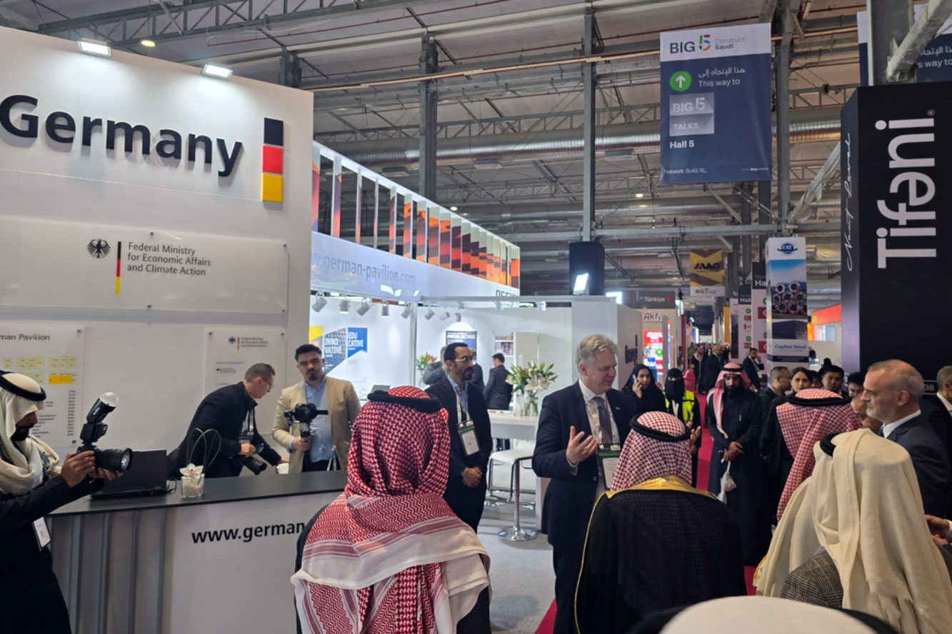 Deutscher Gemeinschaftsstand auf der BIG 5 Construct Saudi in Riad (Foto: VDMA) Deutscher Gemeinschaftsstand auf der BIG 5 Construct Saudi in Riad (Foto: VDMA)