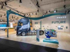Volvo Trucks Messeauftritt mit textiler Deckenkonstruktion von hms